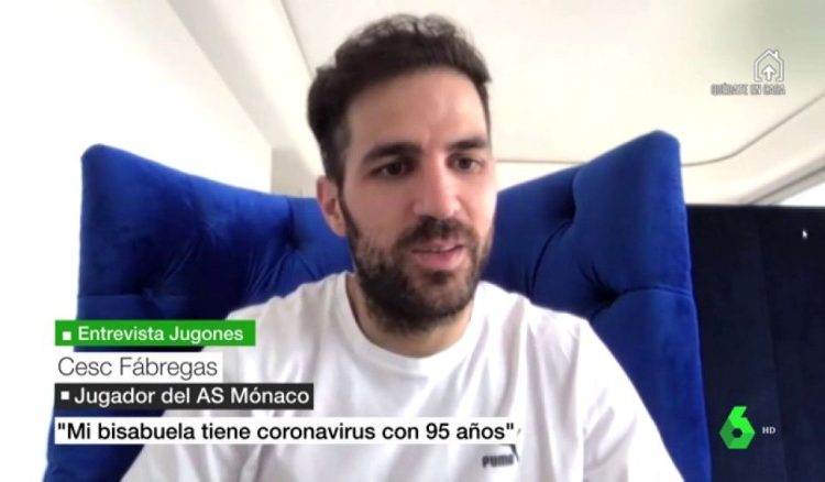 Cesc Fábregas revela que su bisabuela sufre coronavirus con 95 años