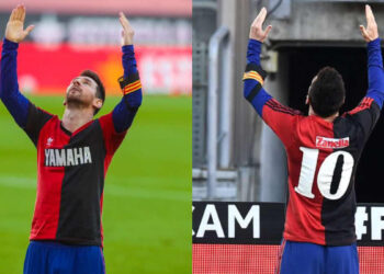 Barcelona golea al Osasuna y Messi rinde homenaje a Maradona