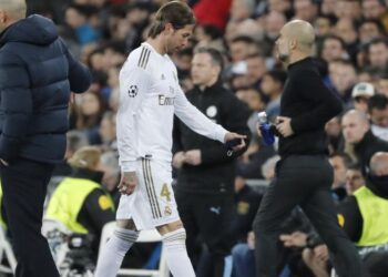 Guardiola, muy atento a Sergio Ramos