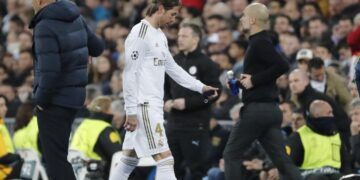 Guardiola, muy atento a Sergio Ramos
