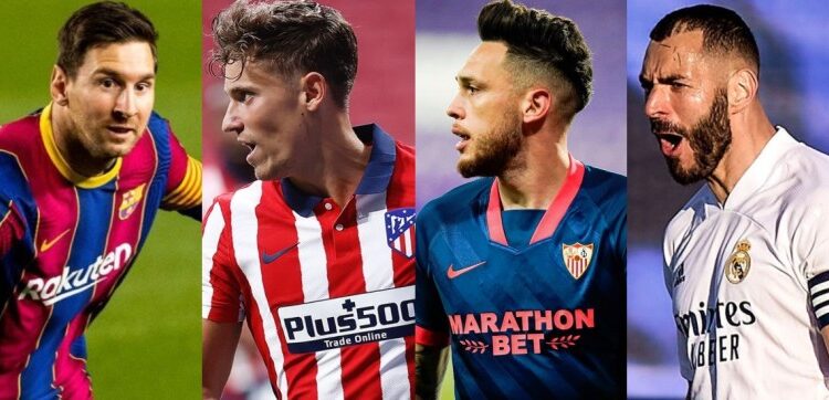Cinco fechas y tres puntos de diferencia entre el Atlético, Barcelona, Real Madrid y Sevilla