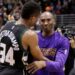 Giannis Antetokounmpo cumple con un desafío de Kobe Bryant tras título con los Bucks