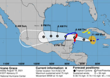 “Grace” evolucionó de tormenta tropical a huracán