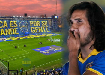 Cavani anotó su primer gol con la camiseta de Boca Juniors