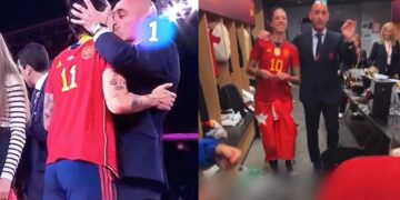 Presidente de la Federación Española de Fútbol se disculpa por «polémico» beso a jugadora