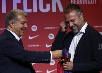 Joan Laporta: «Flick está haciendo un trabajo extraordinario y no busca excusas»